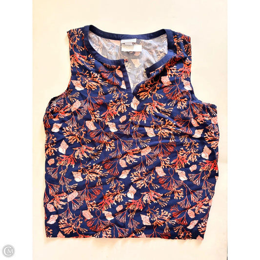 Tank Top By Liz Claiborne In Floral Print, Size: L