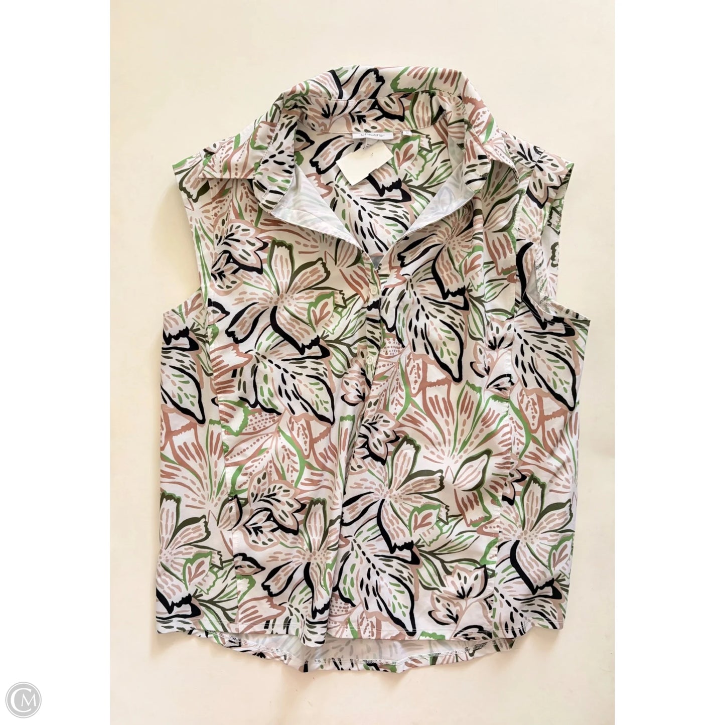 Top Short Sleeve By Chicos In Green, Size: 14