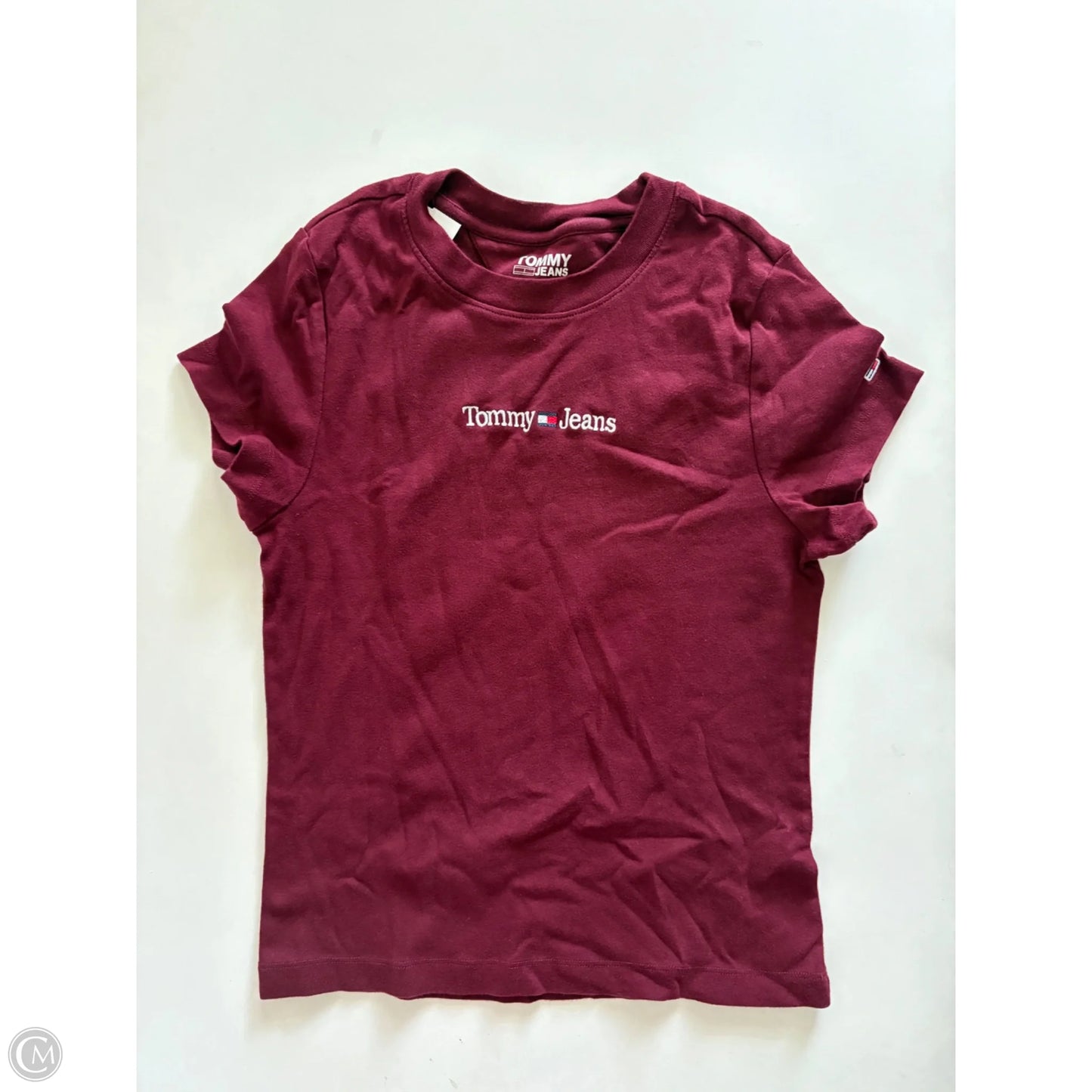 Top Short Sleeve By Tommy Hilfiger In Maroon, Size: L