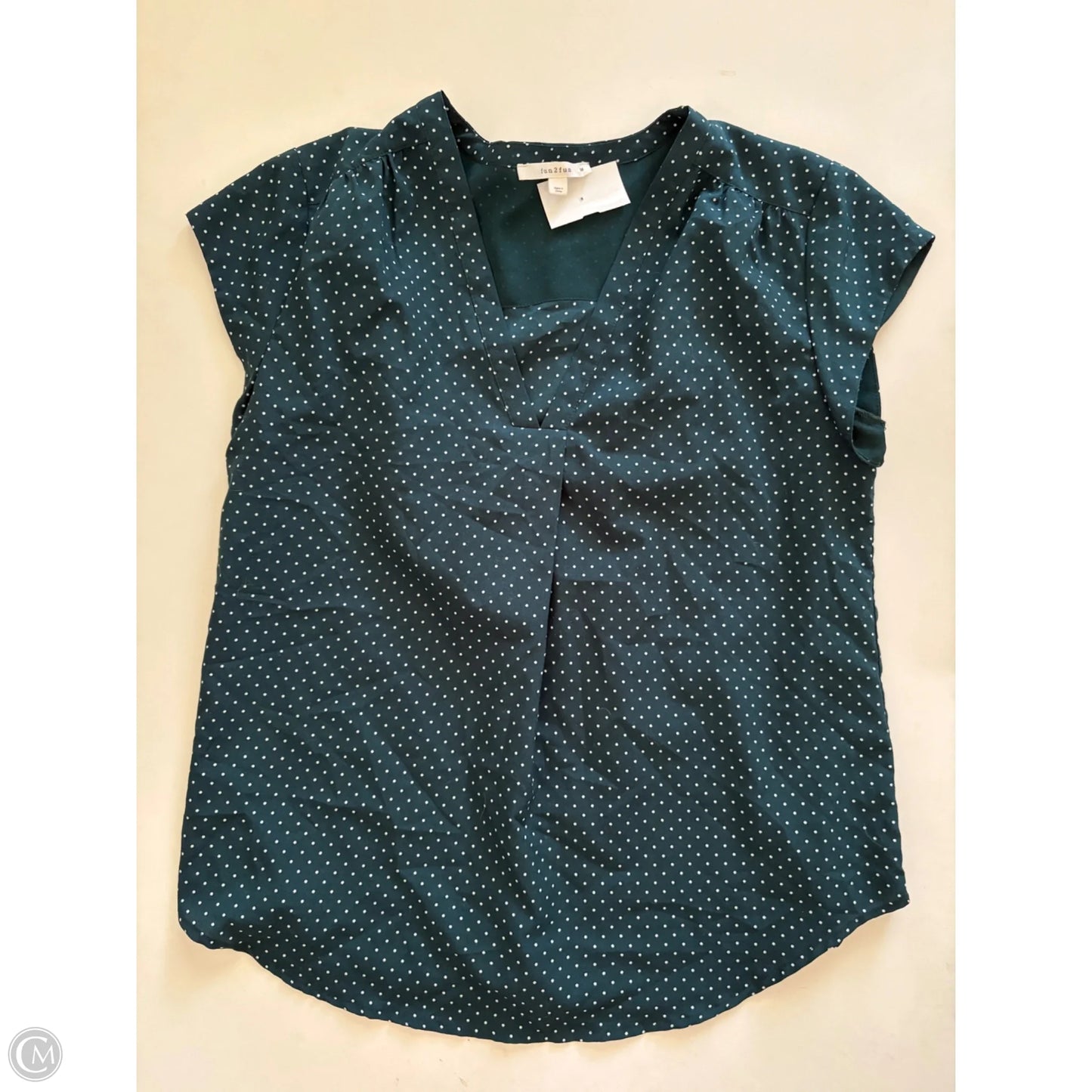 Blouse Short Sleeve By Fun 2 fun In Green, Size: M