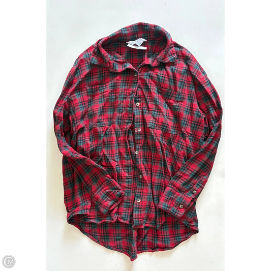 Top Long Sleeve By Old Navy In Plaid Pattern, Size: L