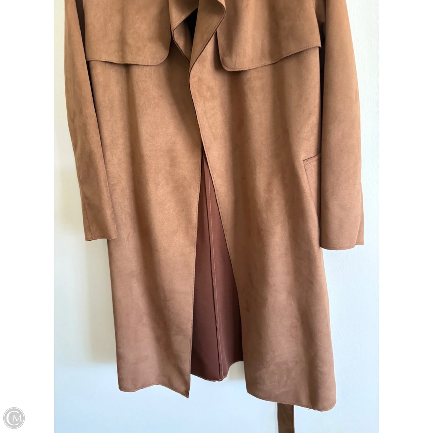 Coat Trench Coat By H&m In Brown, Size: 8
