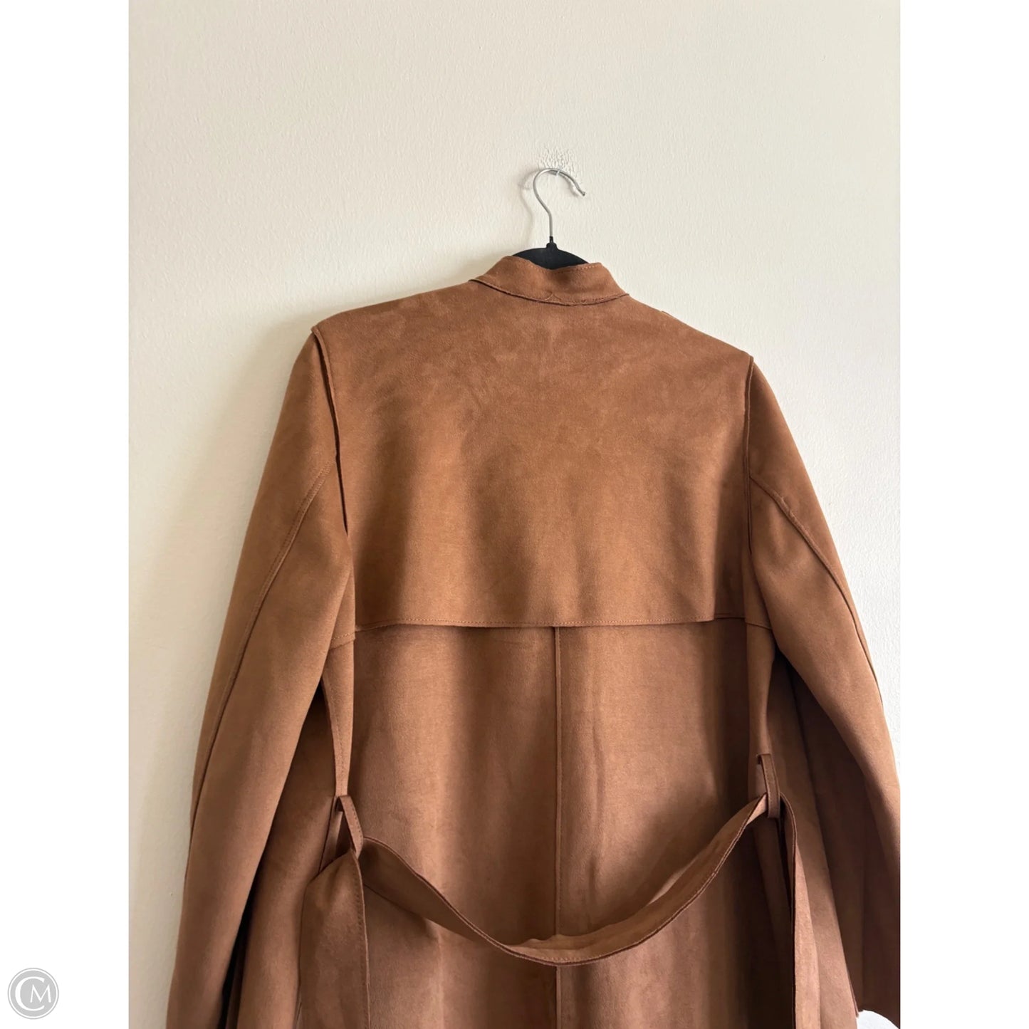 Coat Trench Coat By H&m In Brown, Size: 8