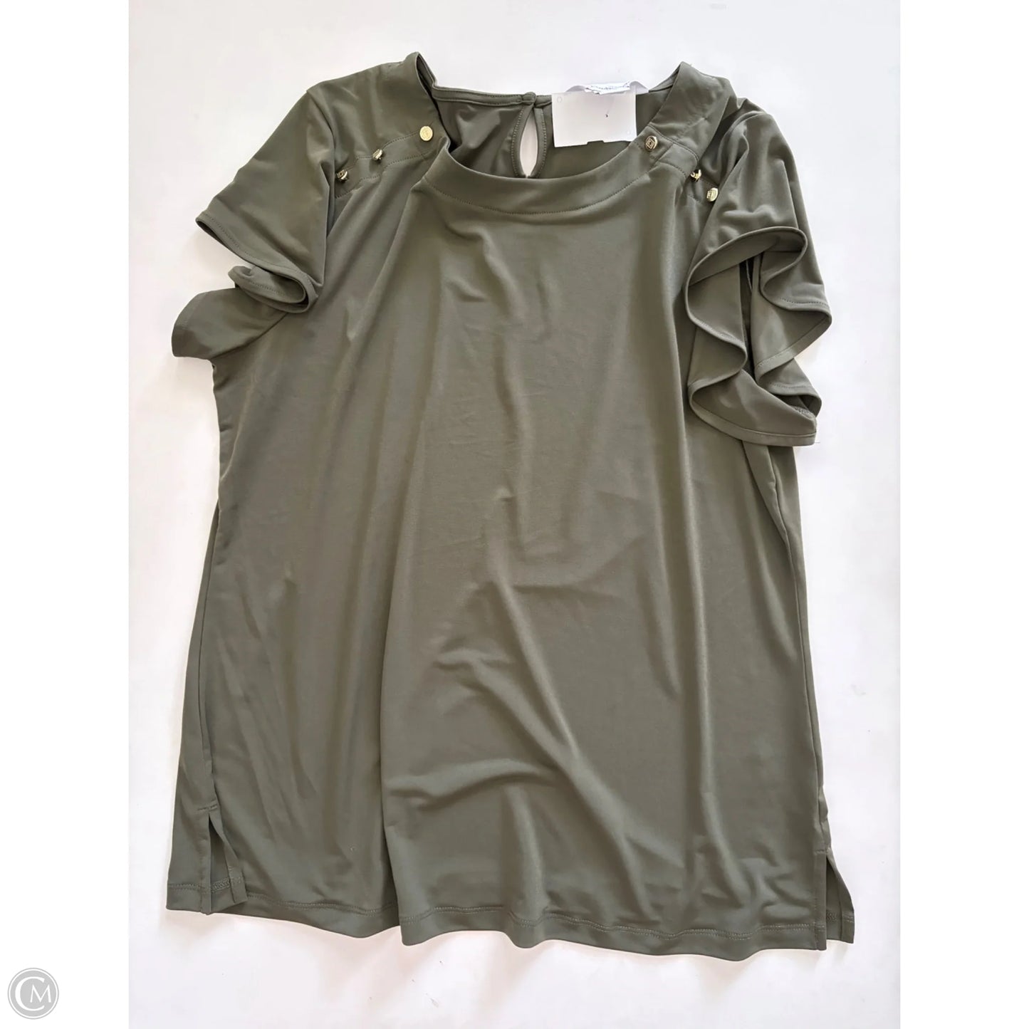 Top Short Sleeve By Liz Claiborne In Green, Size: M