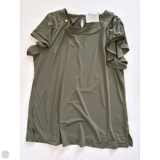 Top Short Sleeve By Liz Claiborne In Green, Size: M
