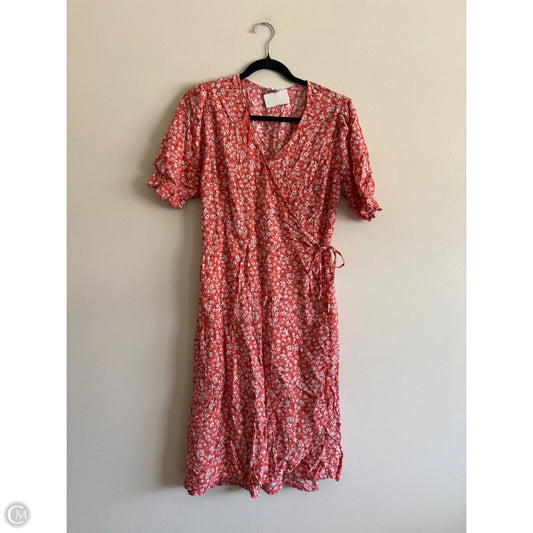 Dress Casual Midi By Time And Tru In Orange, Size: L