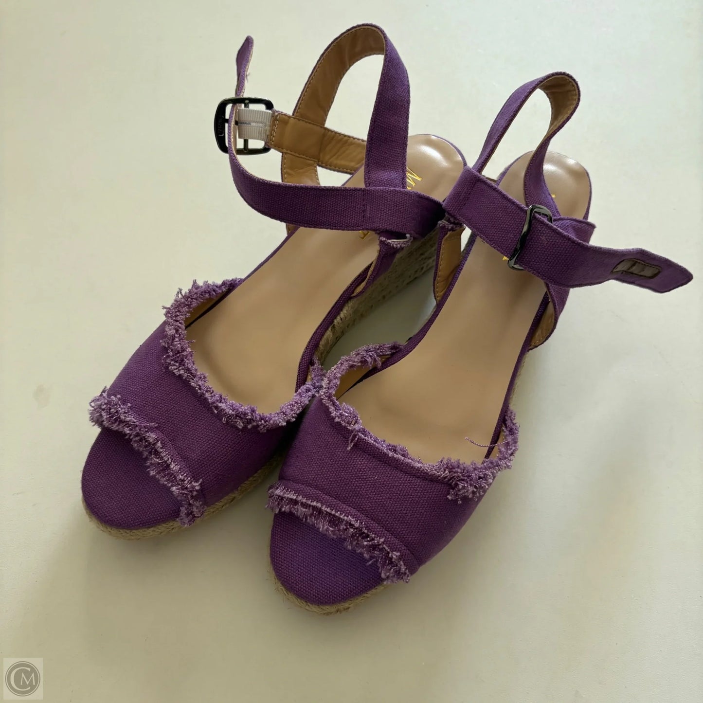 Sandals Heels Wedge By miss left In Purple, Size: 10