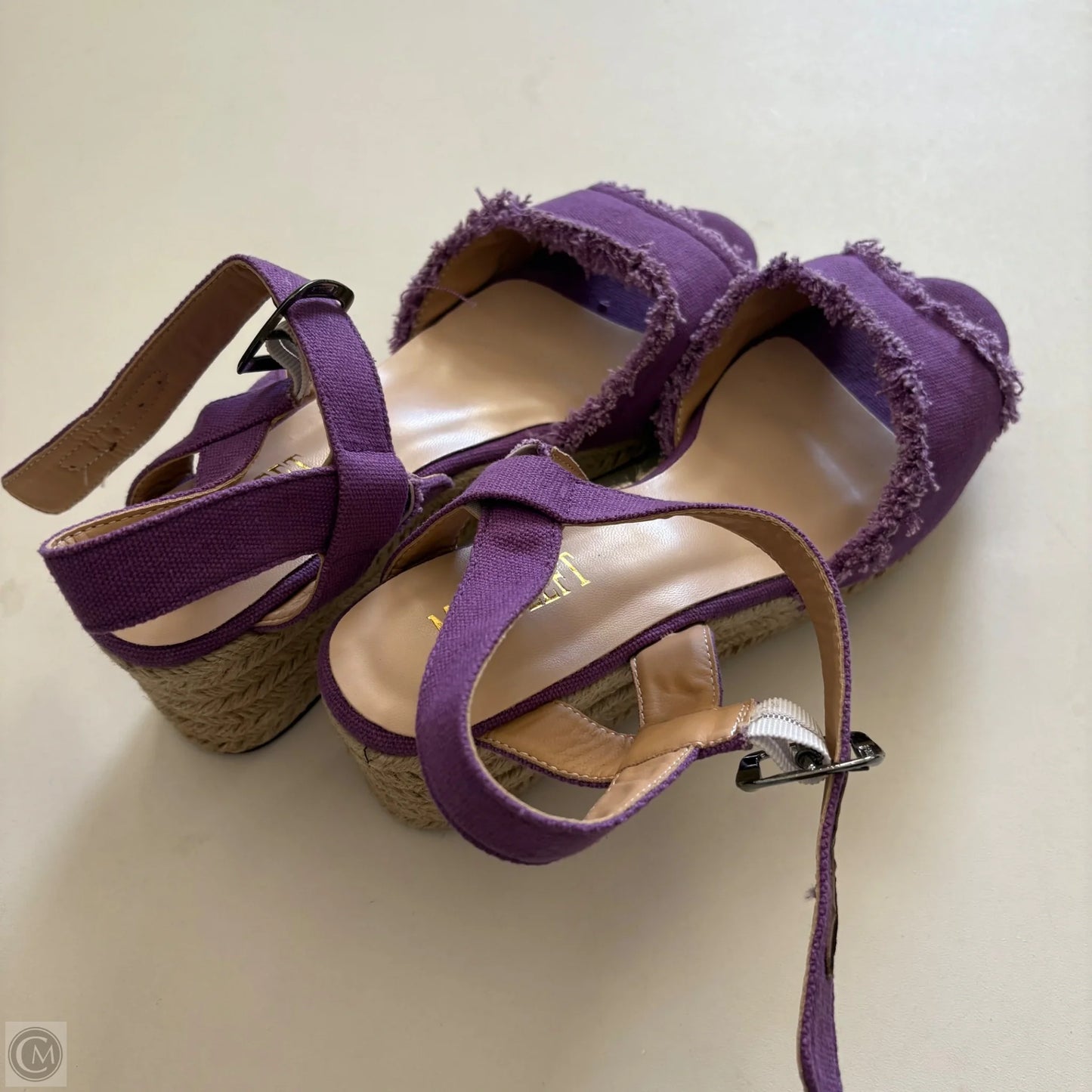 Sandals Heels Wedge By miss left In Purple, Size: 10