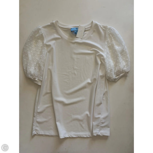 Blouse Short Sleeve By Cece In White, Size: S