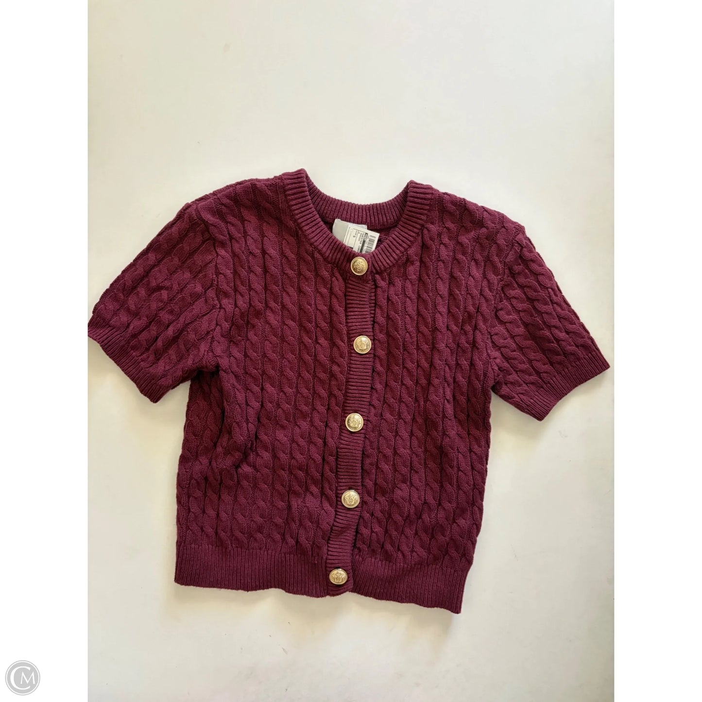 Sweater Cardigan By H&m In Maroon, Size: S