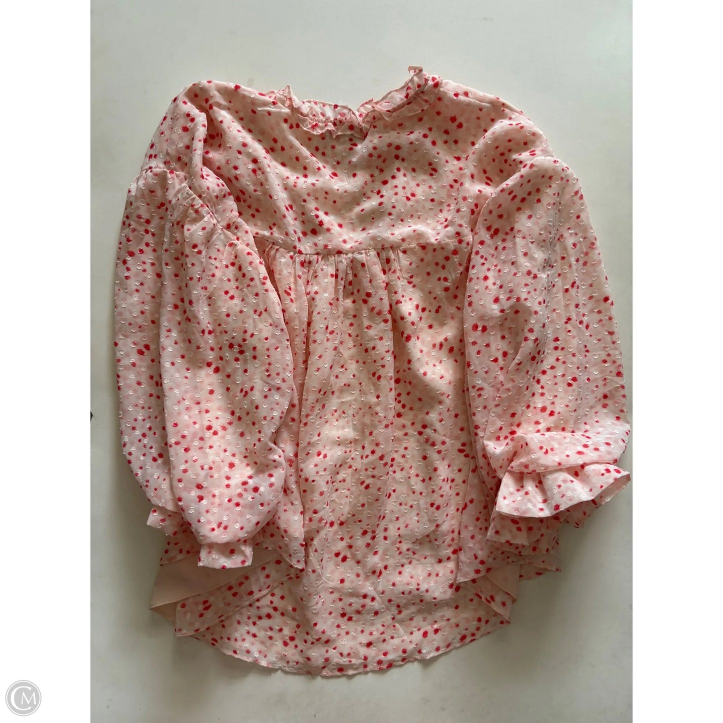 Blouse Long Sleeve By Fate In Polkadot Pattern, Size: S