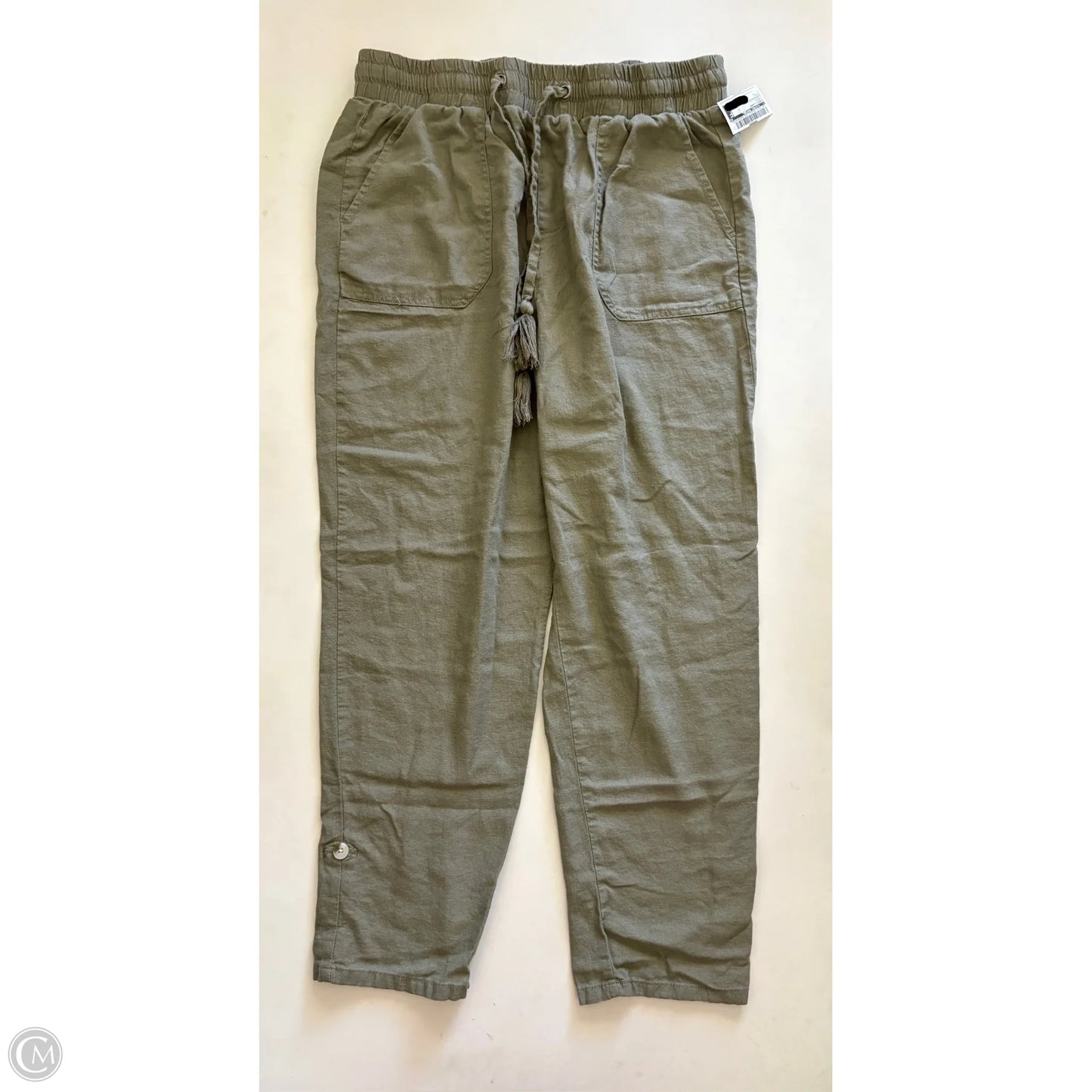 Pants Linen By Sound & Style In Green, Size: L