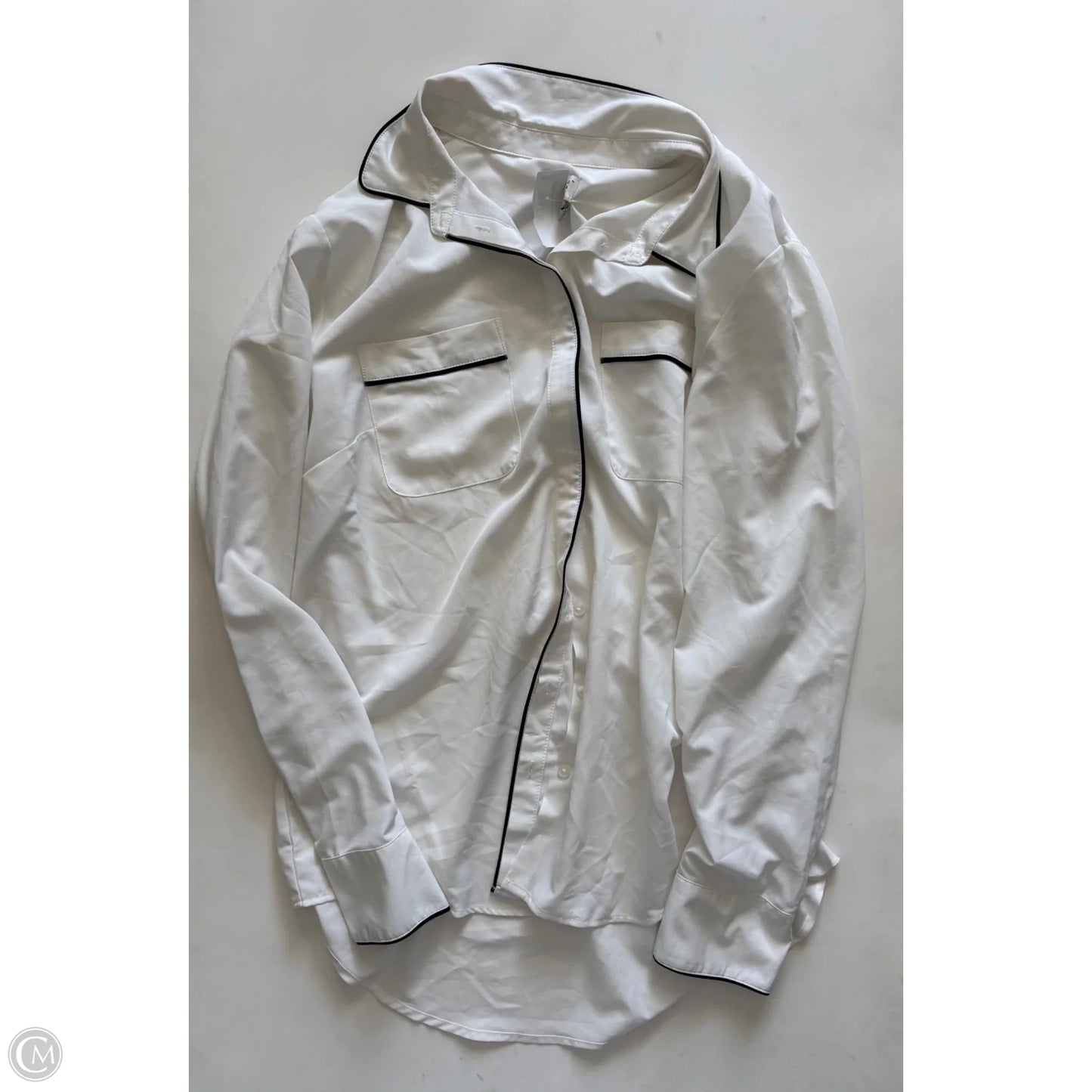 Blouse Long Sleeve By A New Day In Cream, Size: Xl