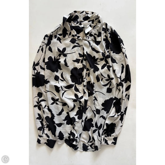 Blouse Long Sleeve By H&m In Floral Print, Size: Xl