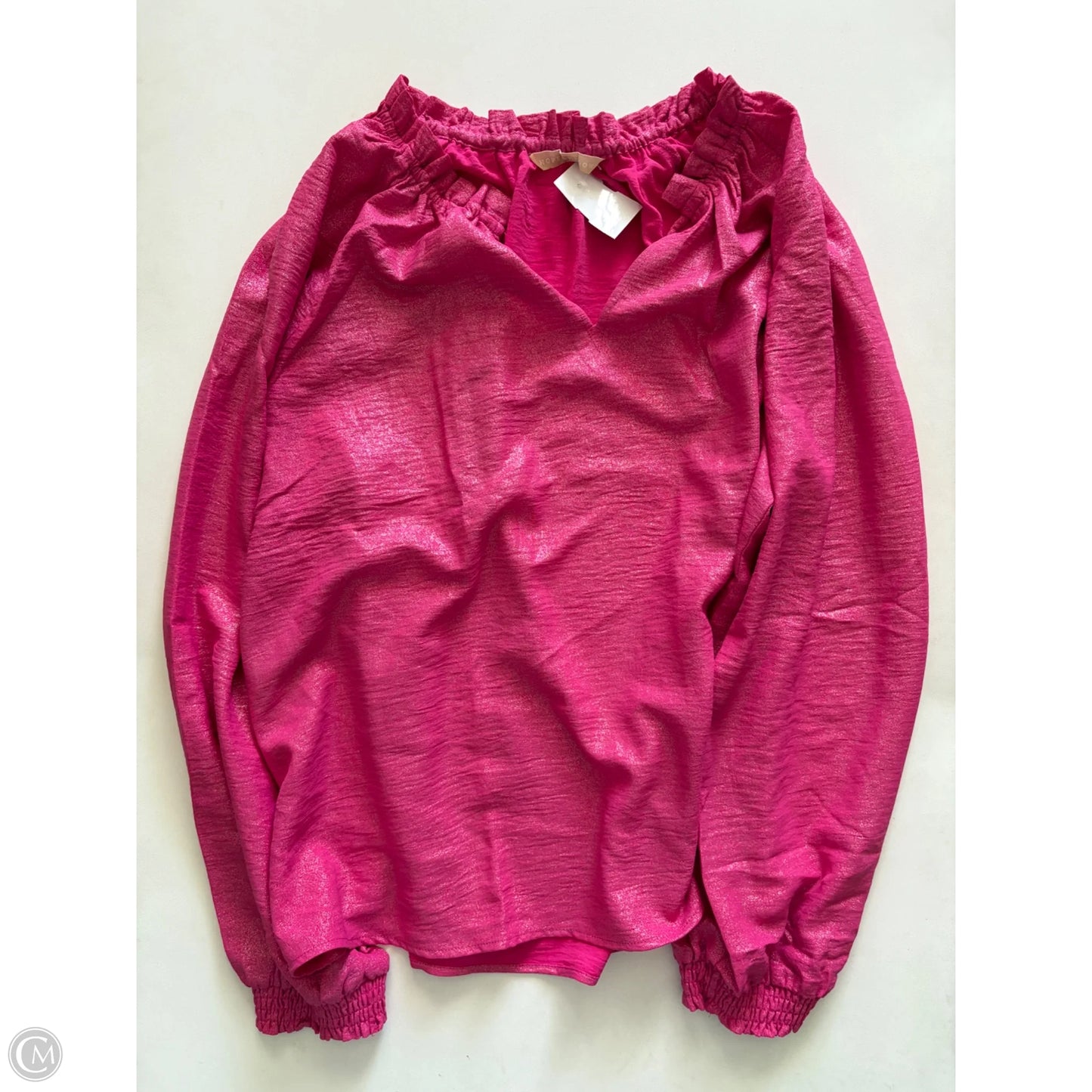 Blouse Long Sleeve By Hope & Harlow In Pink, Size: Xl