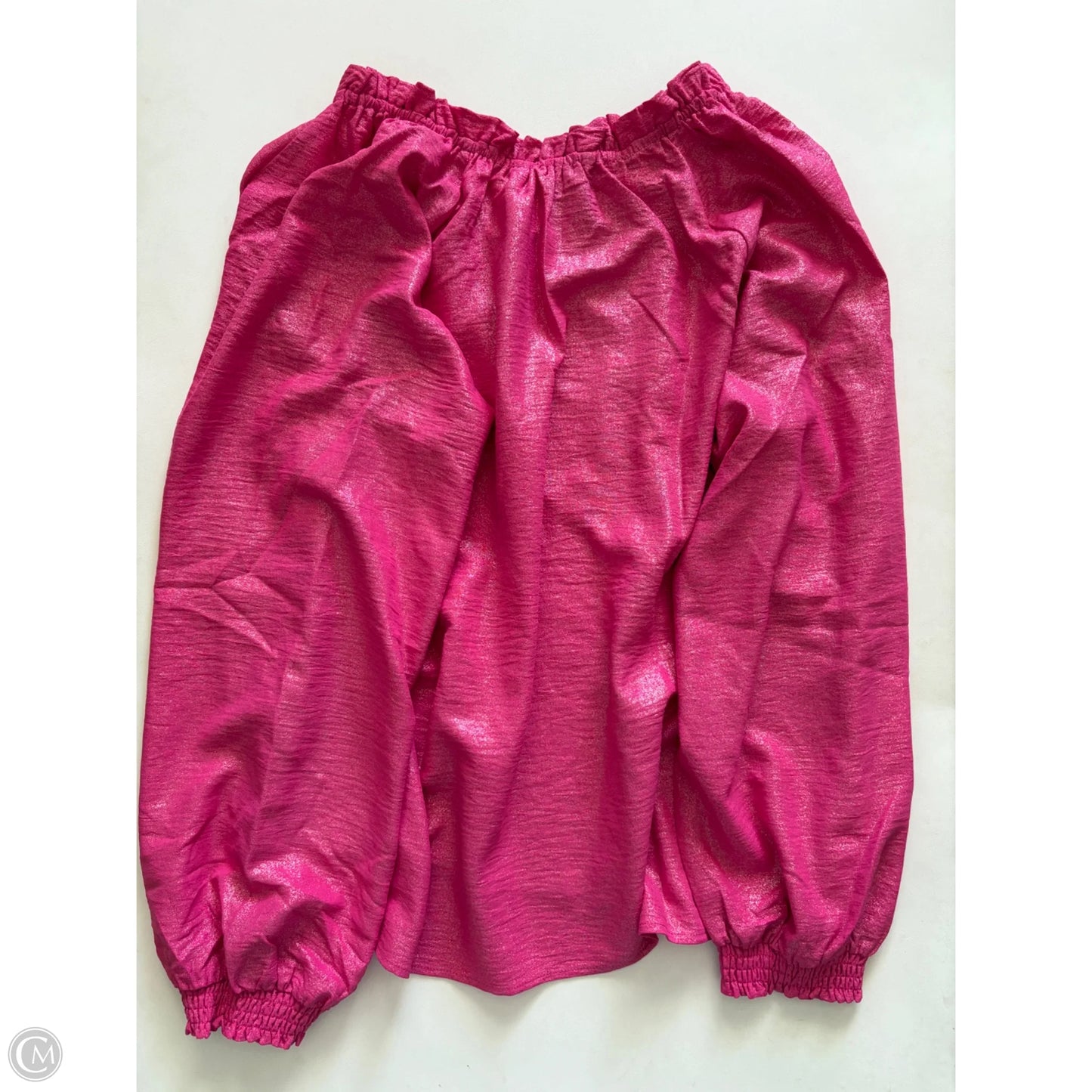 Blouse Long Sleeve By Hope & Harlow In Pink, Size: Xl