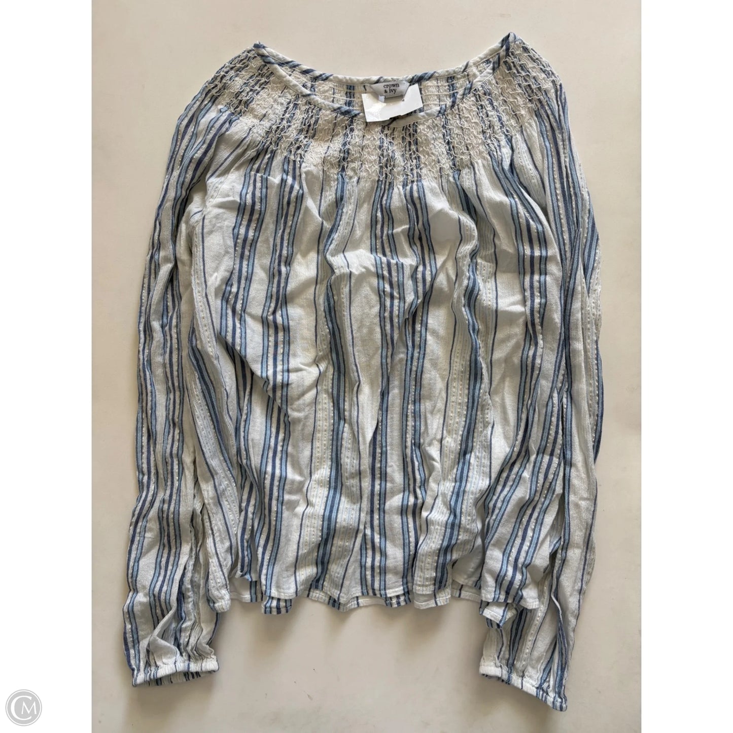 Top Long Sleeve By Crown And Ivy In Striped Pattern, Size: Xl