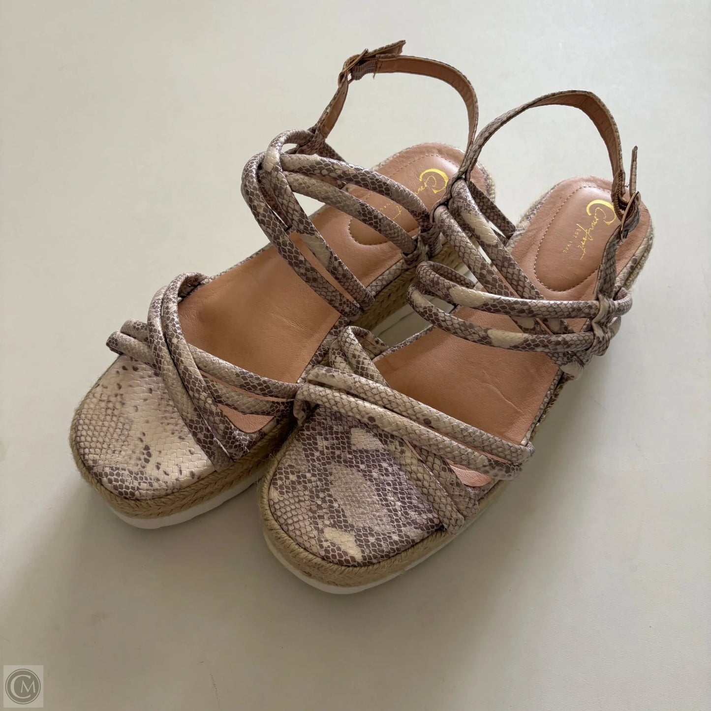 Sandals Heels Block By Cato In Animal Print, Size: 9