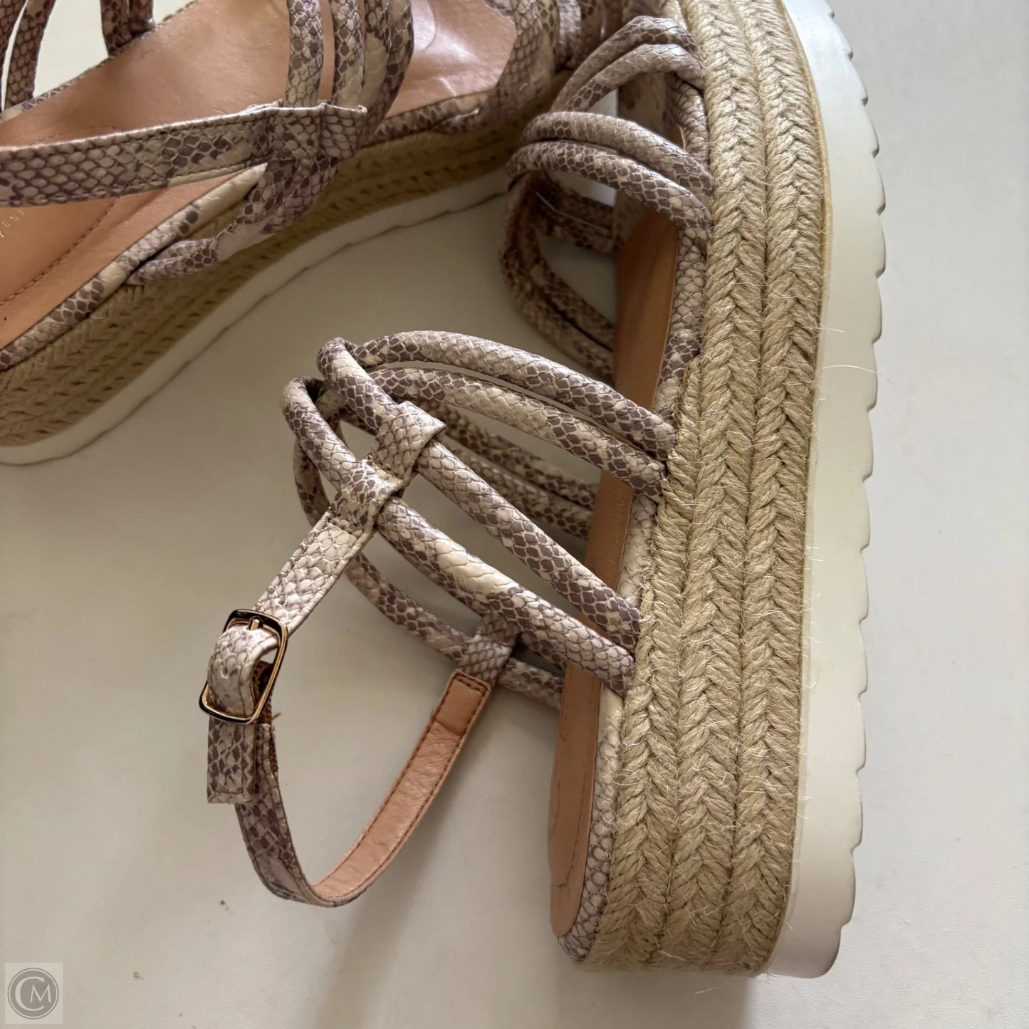 Sandals Heels Block By Cato In Animal Print, Size: 9