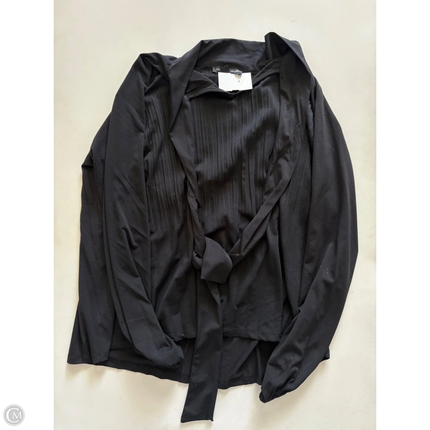 Blouse Long Sleeve By Cable And Gauge In Black, Size: S