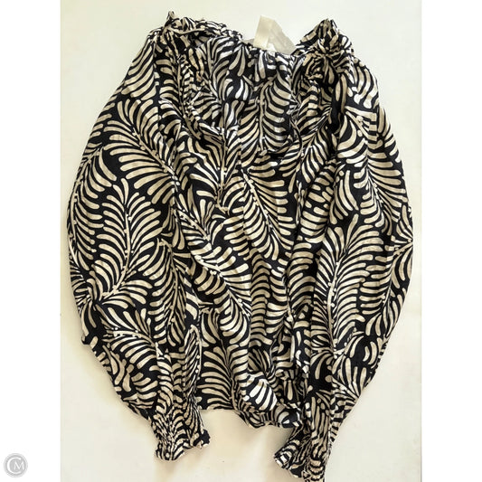Blouse Long Sleeve By H&m In Black & Cream, Size: Xl