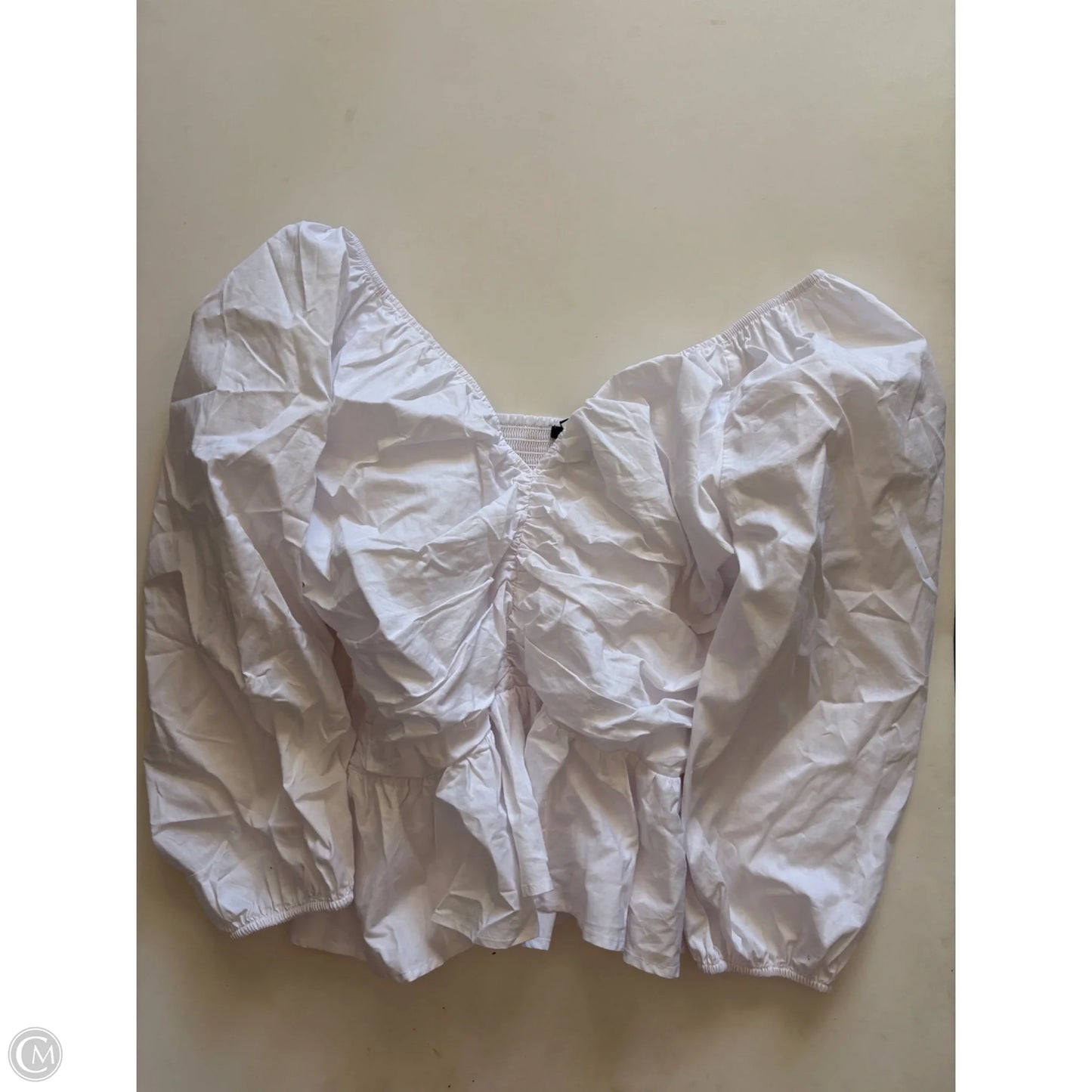 Top Short Sleeve By Express In White, Size: M
