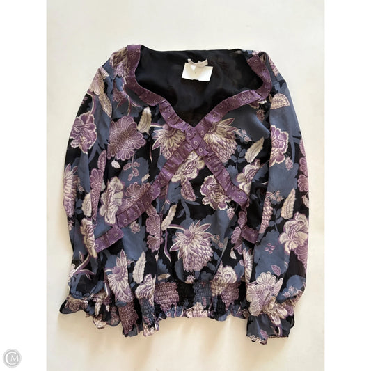 Blouse Long Sleeve By Cato In Purple, Size: Xl