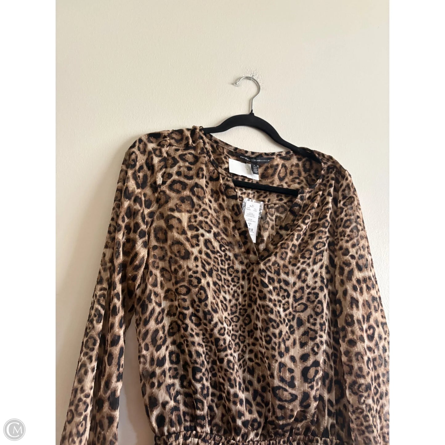 Dress Casual Midi By White House Black Market In Animal Print, Size: 8