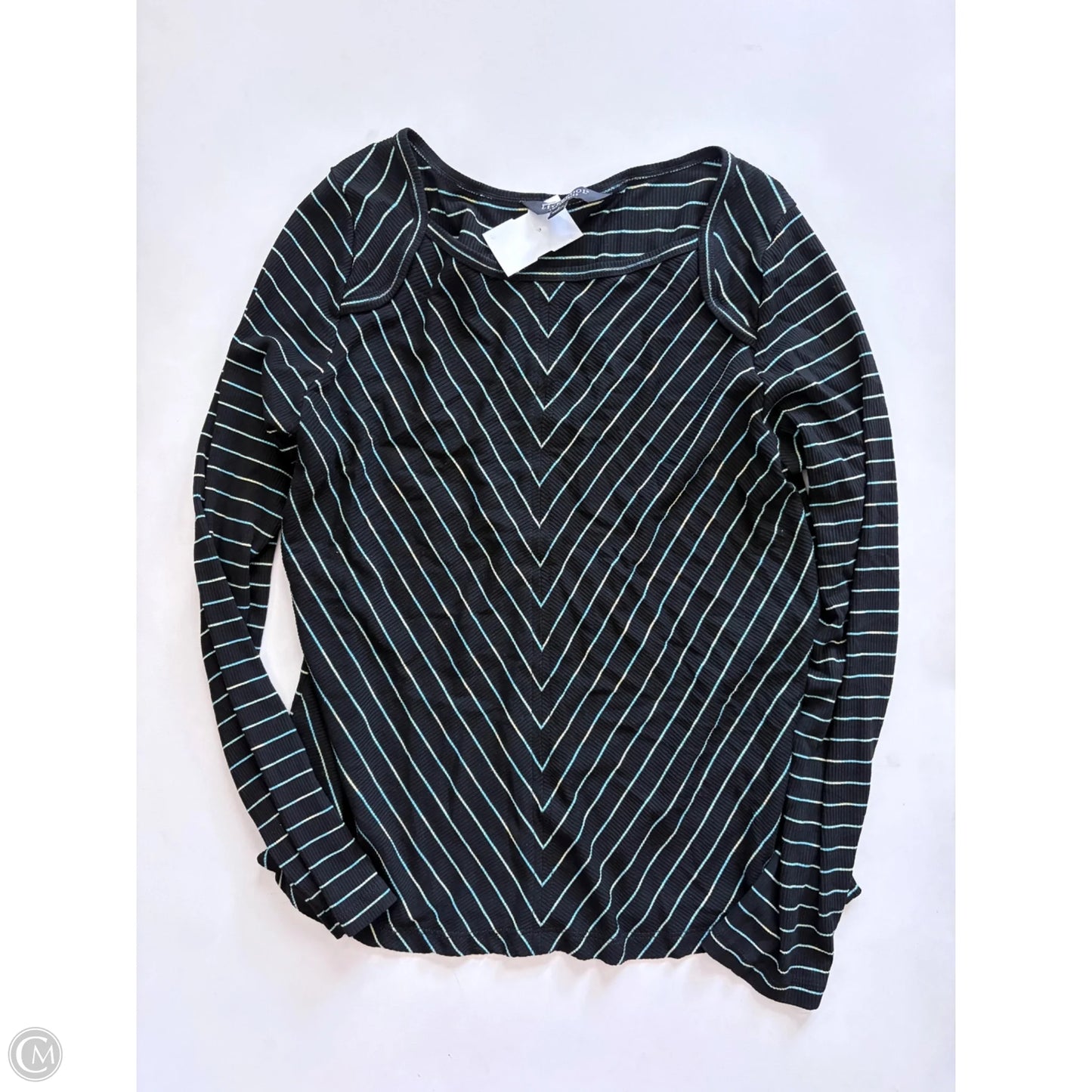 Top Long Sleeve By Liverpool In Striped Pattern, Size: S