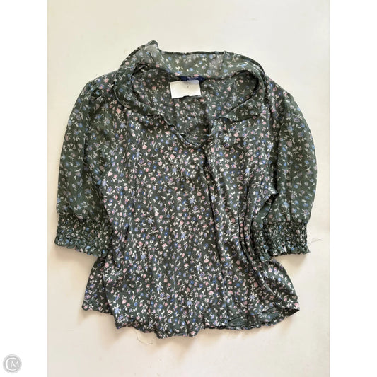 Blouse Short Sleeve By Lucky Brand In Floral Print, Size: L