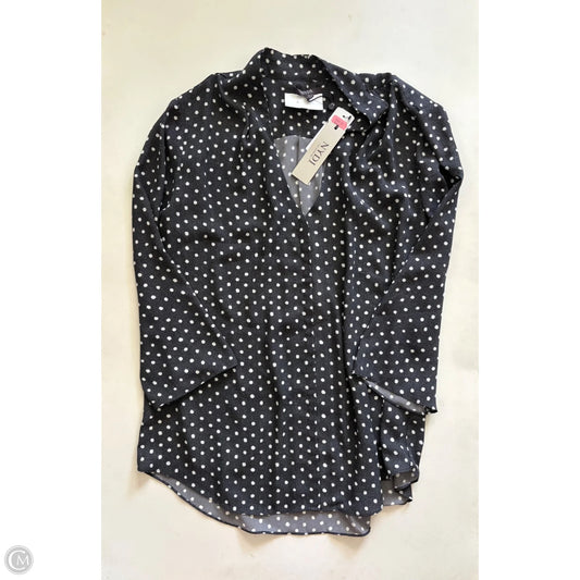Blouse Long Sleeve By Not Your Daughters Jeans In Polkadot Pattern, Size: L