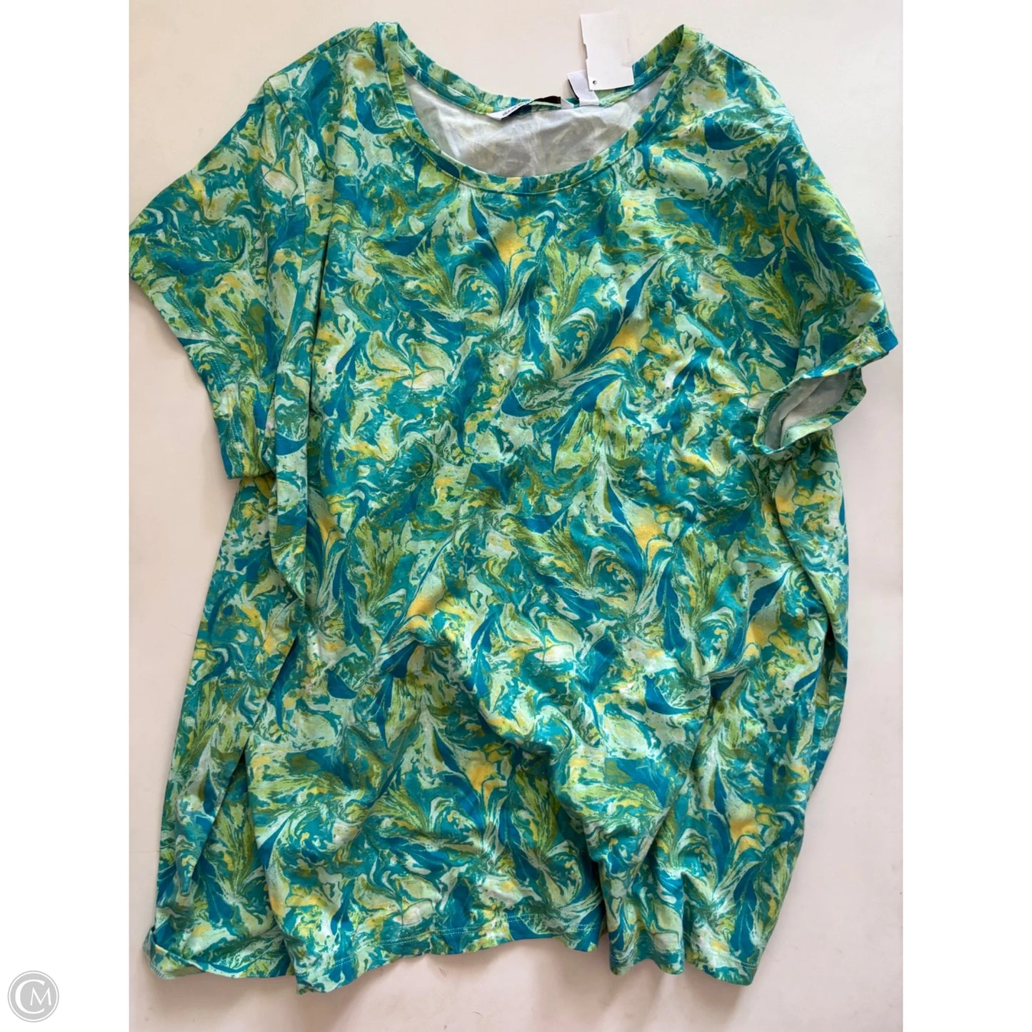 Top Short Sleeve By Isaac Mizrahi Live Qvc In Green, Size: 3x