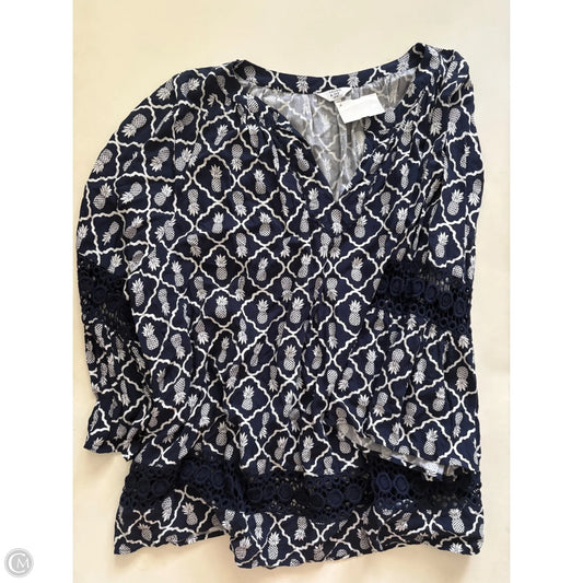 Top Long Sleeve By Crown And Ivy In Navy, Size: 3x
