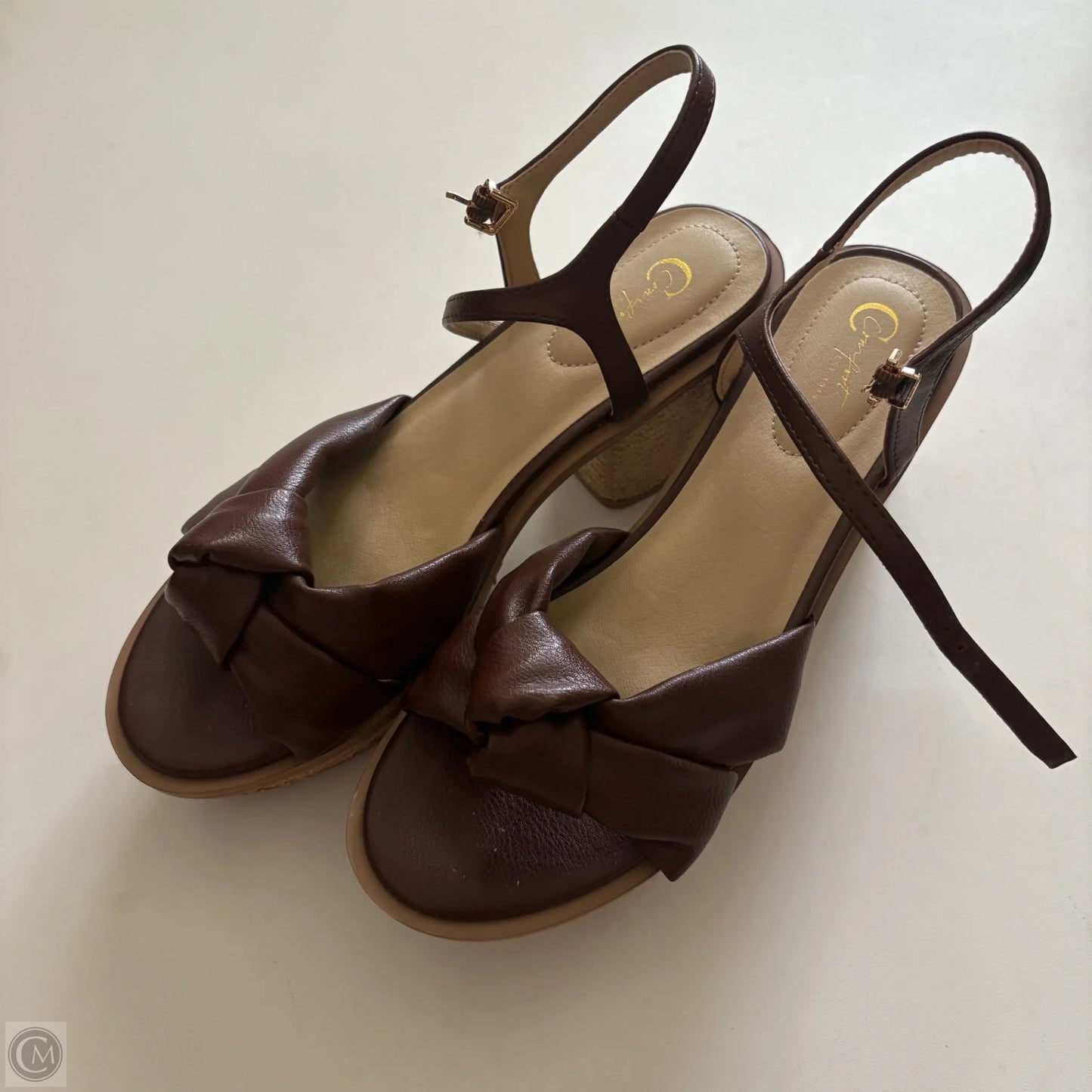 Shoes Heels Block By Cato In Brown, Size: 10