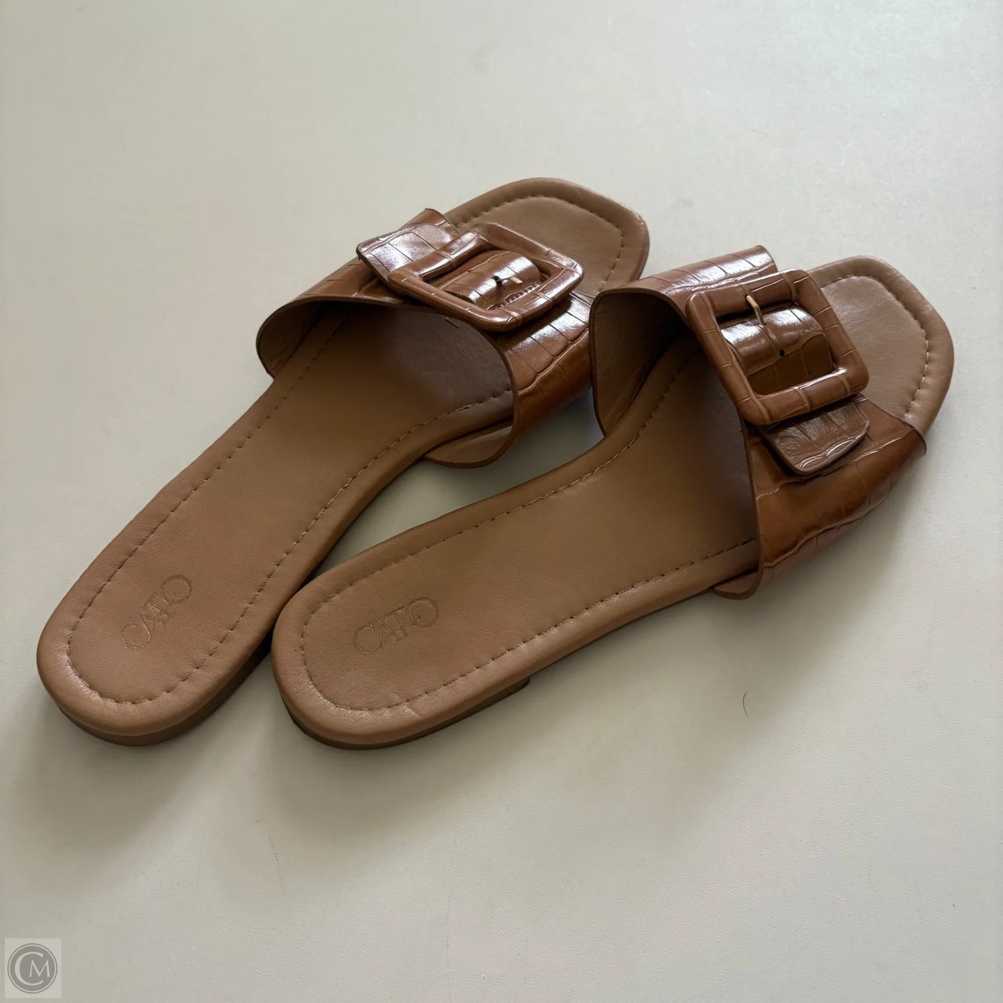 Sandals Flip Flops By Cato In Brown, Size: 10