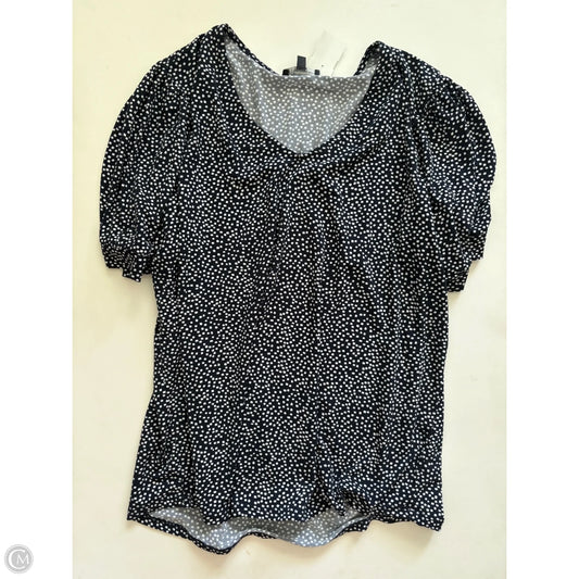 Blouse Short Sleeve By Adrianna Papell In Navy, Size: Xl
