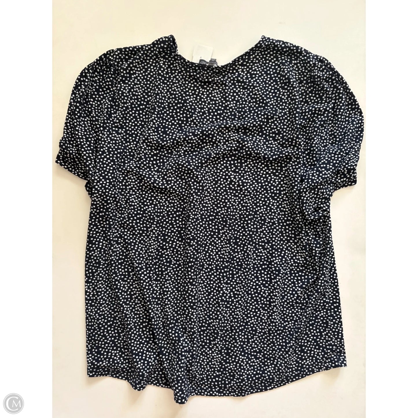 Blouse Short Sleeve By Adrianna Papell In Navy, Size: Xl