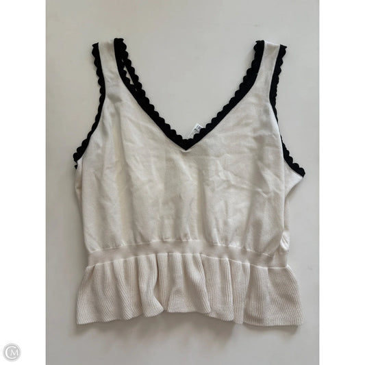 Sweater Short Sleeve By Express In Cream, Size: Xl