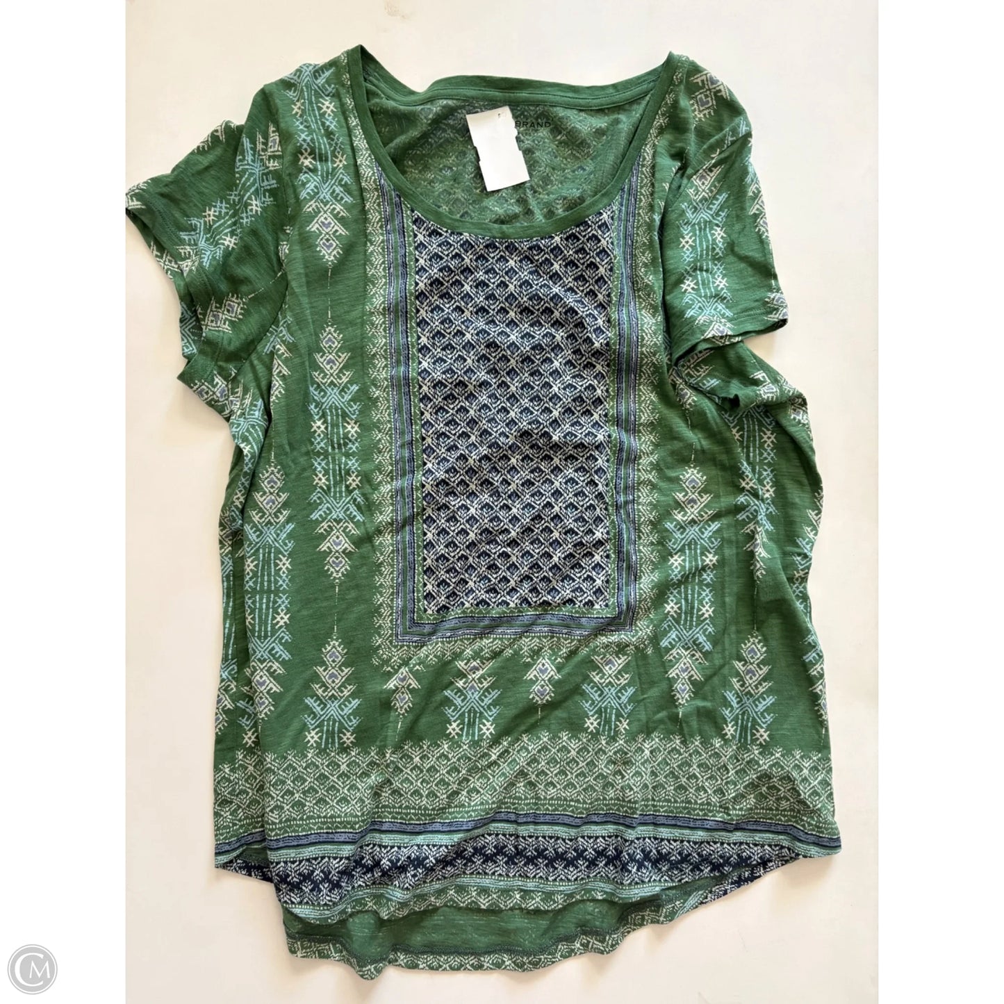 Top Short Sleeve By Lucky Brand In Green, Size: Xl