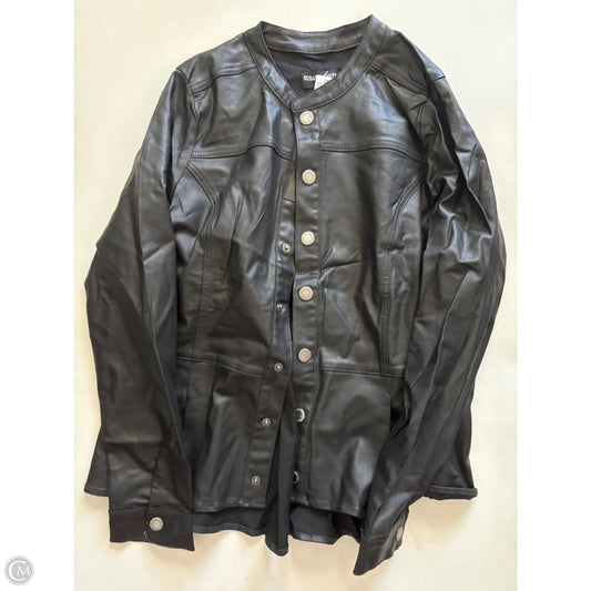Jacket Moto By Susan Graver In Black, Size: L