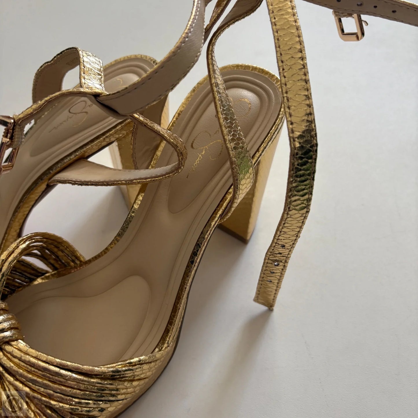 Shoes Heels Block By Jessica Simpson In Gold, Size: 8.5