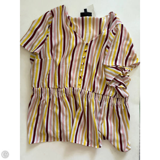 Top Short Sleeve By Lane Bryant In Striped Pattern, Size: 18