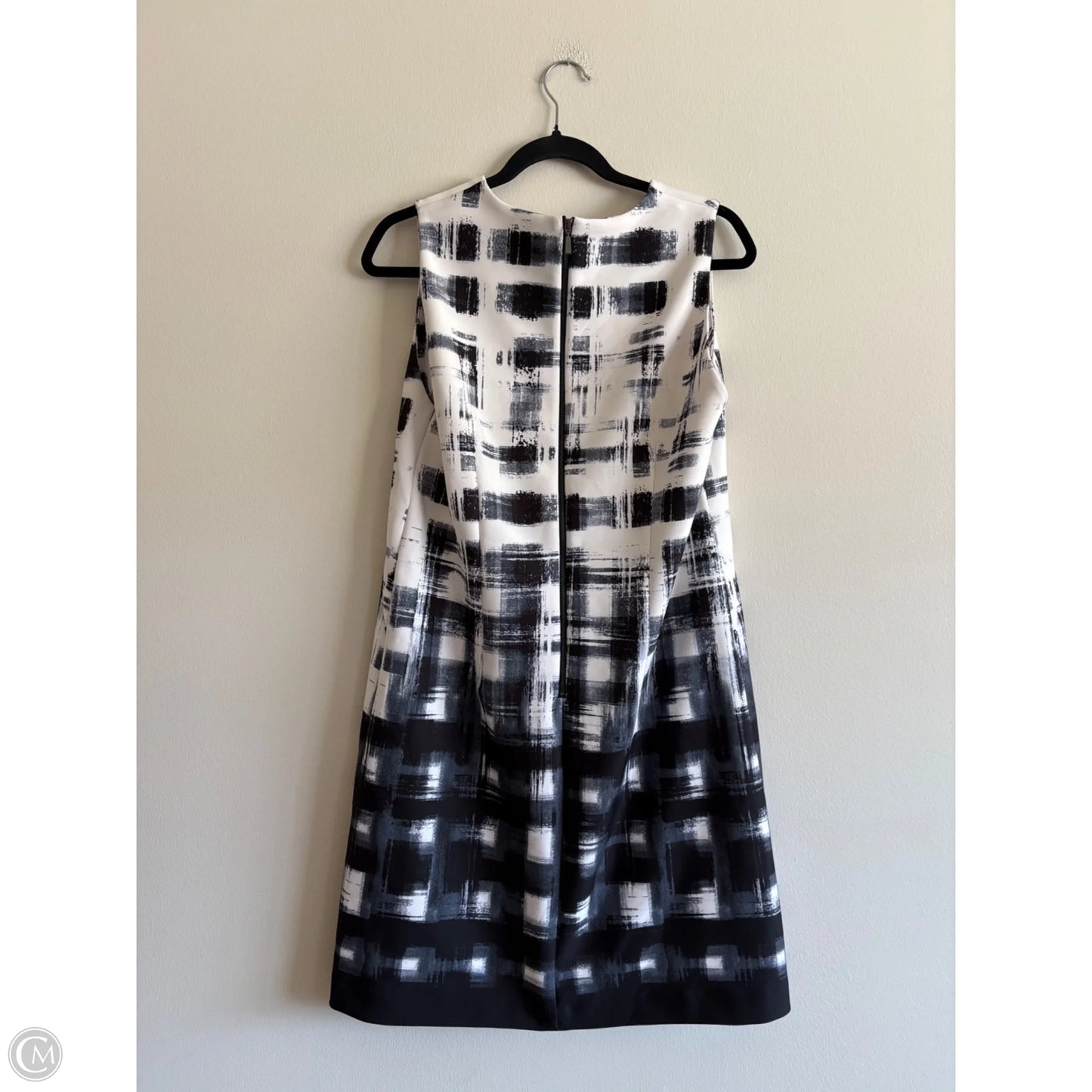 Dress Work By Calvin Klein In Black & Cream, Size: 10