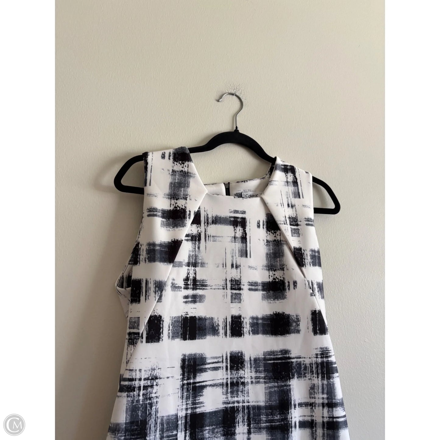 Dress Work By Calvin Klein In Black & Cream, Size: 10
