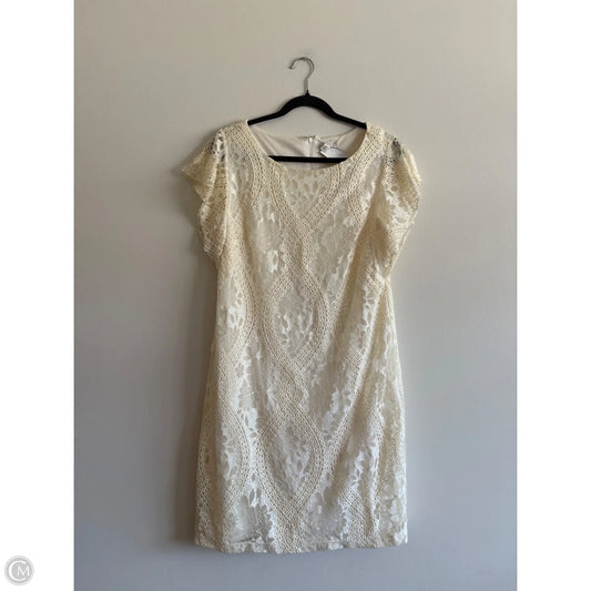 Dress Casual Midi By Cato In Cream, Size: 16