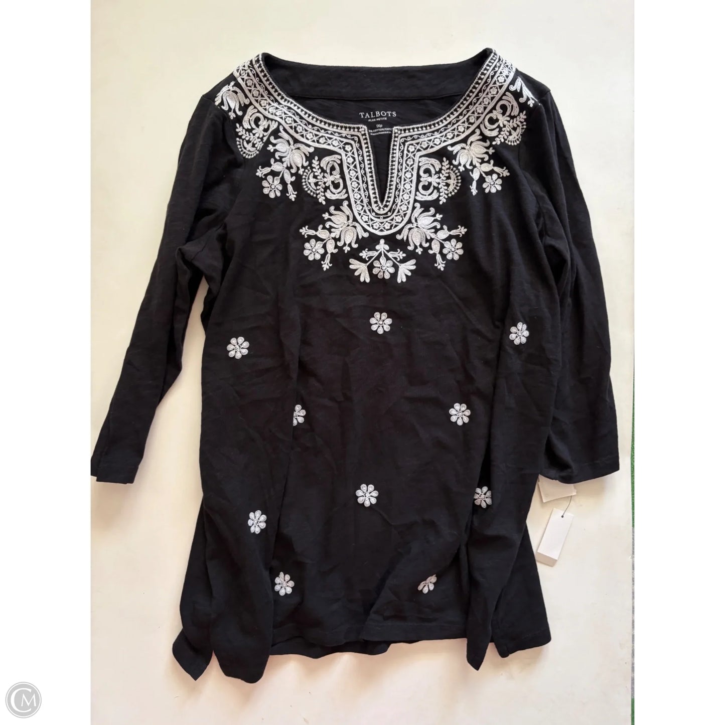 Top Long Sleeve By Talbots In Black, Size: 1x