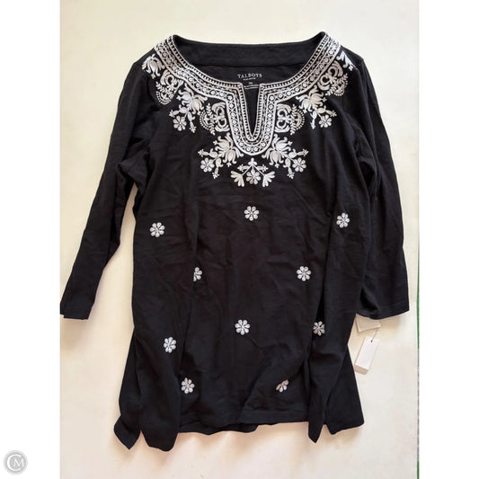 Top Long Sleeve By Talbots In Black, Size: 1x