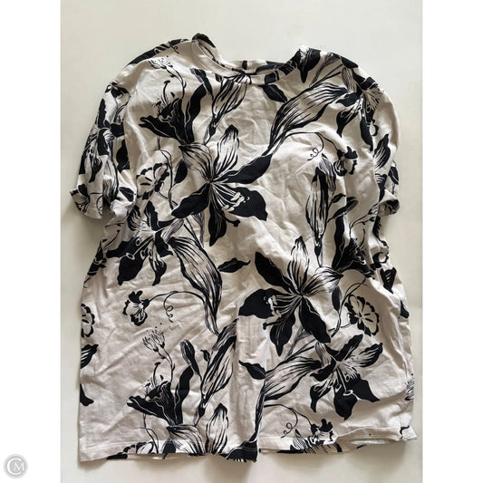 Top Short Sleeve By Express In Black & Cream, Size: Xl