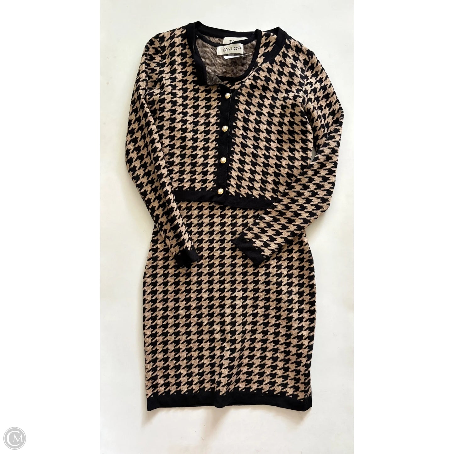 Dress Set 2pc By Taylor In Black & Brown, Size: Xs