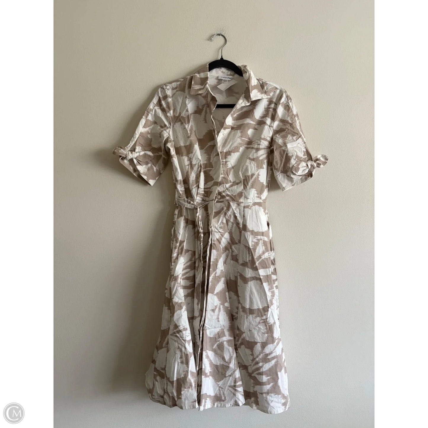 Dress Work By Calvin Klein In Tan, Size: 2